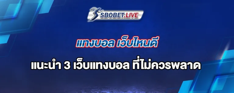 Read more about the article แนะนำ 3 เว็บแทงบอล เว็บไหนดี พร้อมแนวทางการเลือกเว็บแทงบอลที่ดี